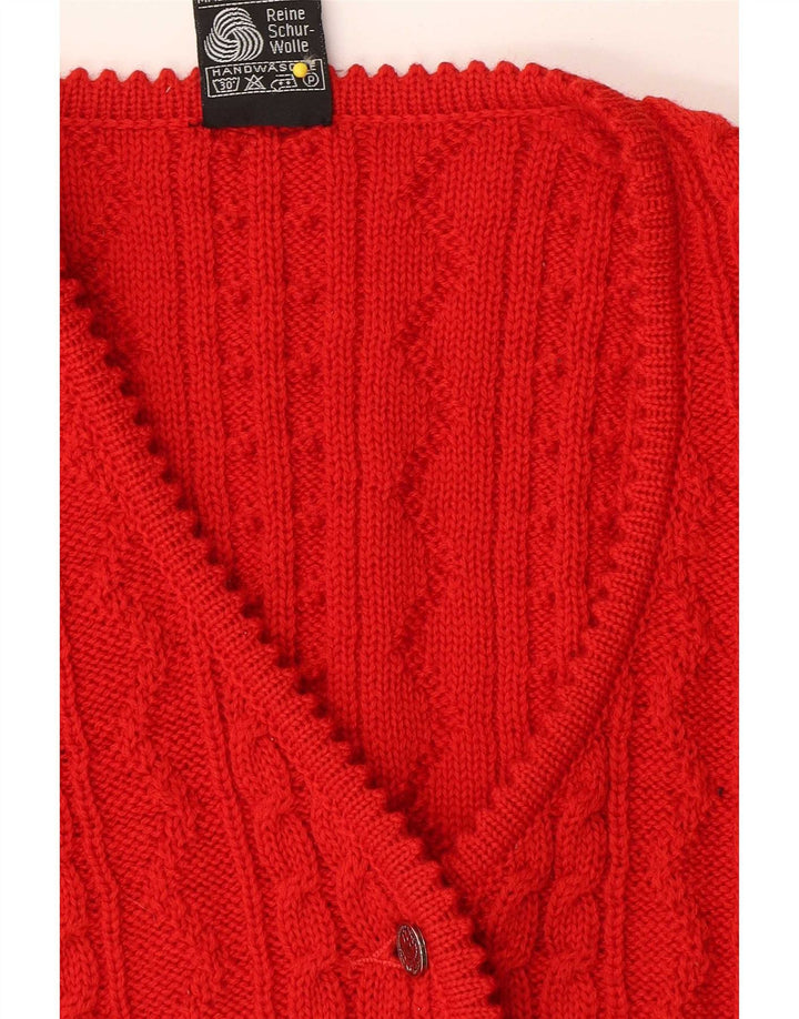 Giesswein Womens Crop Cardigan sans manches Pull EU 40 Laine rouge moyen