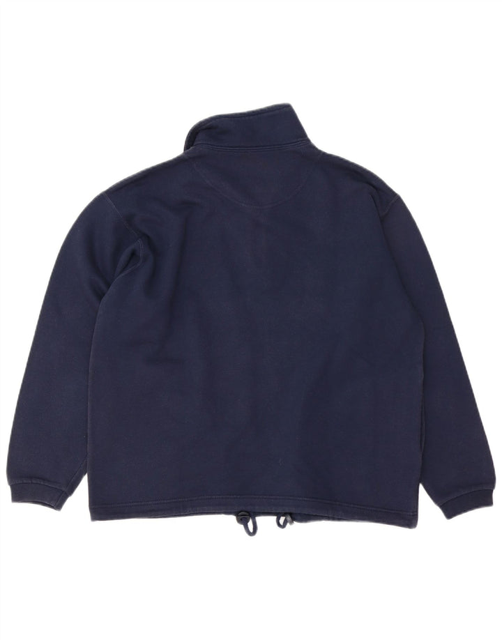 CHAMPION Sweat-shirt à col zippé pour femme UK 14 Bleu marine moyen Coton