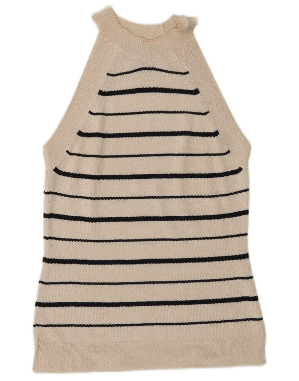Massimo Dutti Débardeur pour femme UK 6 XS Blanc cassé rayé