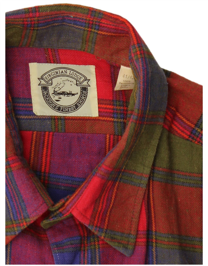 VINTAGE Chemise flanelle homme taille 41/42 grand coton à carreaux multicolore