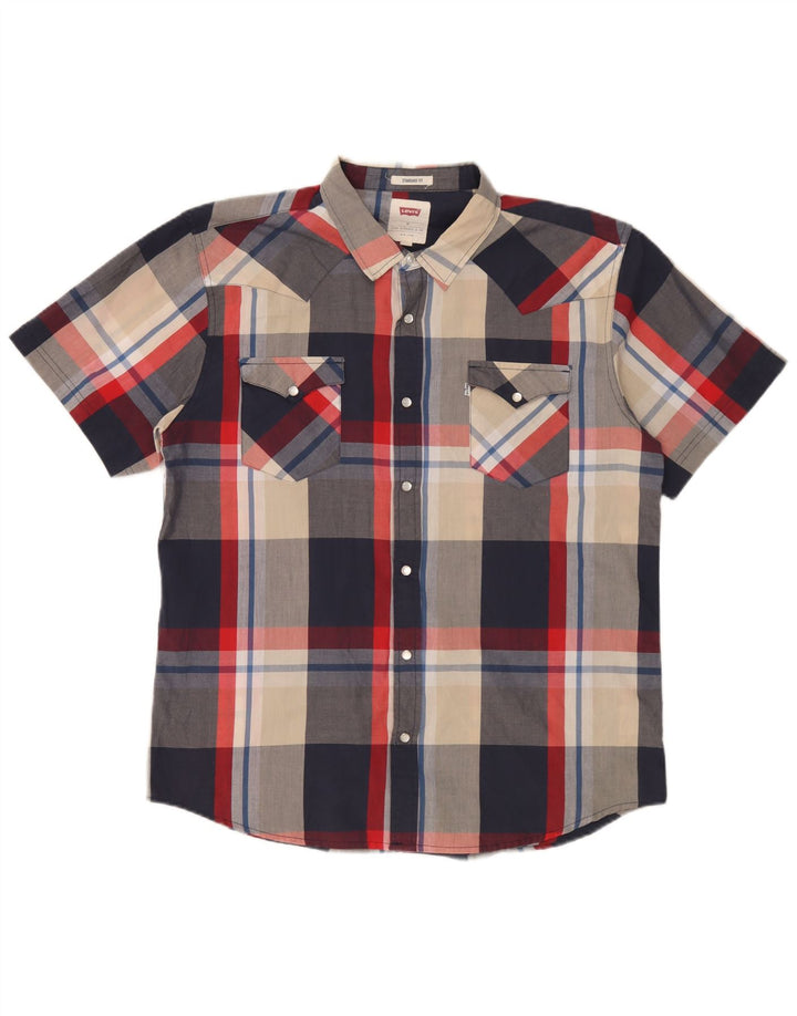 Levi's Chemise à Manches Courtes Standard Fit XL Homme Multicolore Carreaux Coton