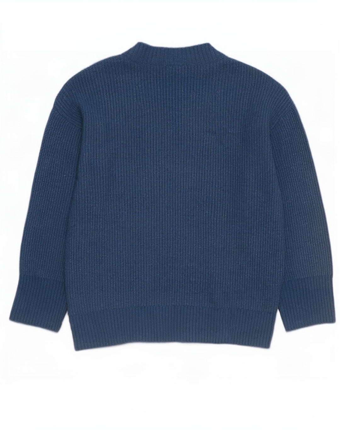 Zara Pull surdimensionné à col en V pour femme UK 14 Bleu moyen Polyester