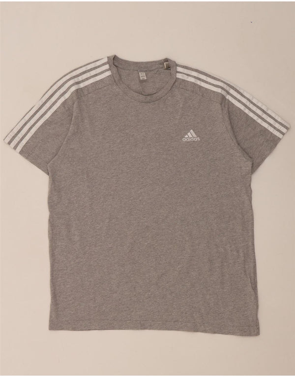 Adidas T-Shirt Homme Haut Large Gris Moucheté Coton