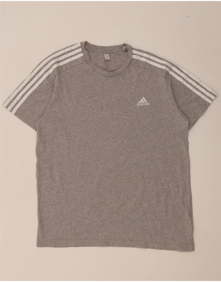Adidas T-Shirt Homme Haut Large Gris Moucheté Coton