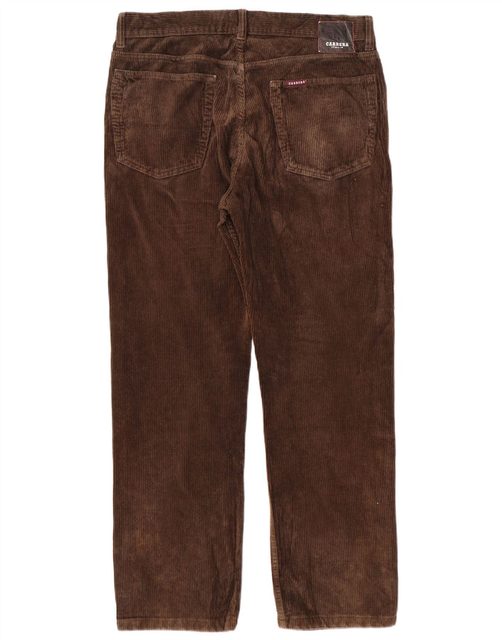 Carrera Pantalon droit en velours côtelé pour homme W34 L30 Marron