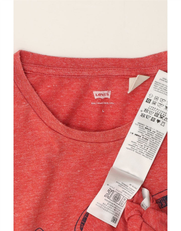 Levi's Tee-Shirt Graphique Homme Large Rouge Moucheté Coton