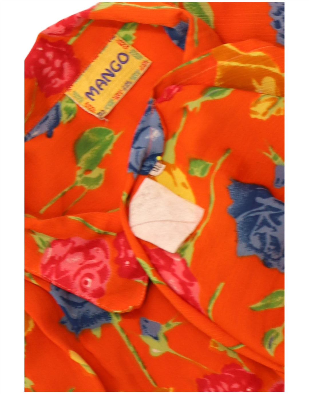 Mango Chemisier surdimensionné à manches courtes pour femme UK 16 Large Orange Floral
