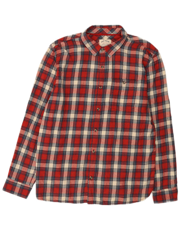 Fat Face Chemise en flanelle coupe classique pour homme XL Rouge à carreaux en coton