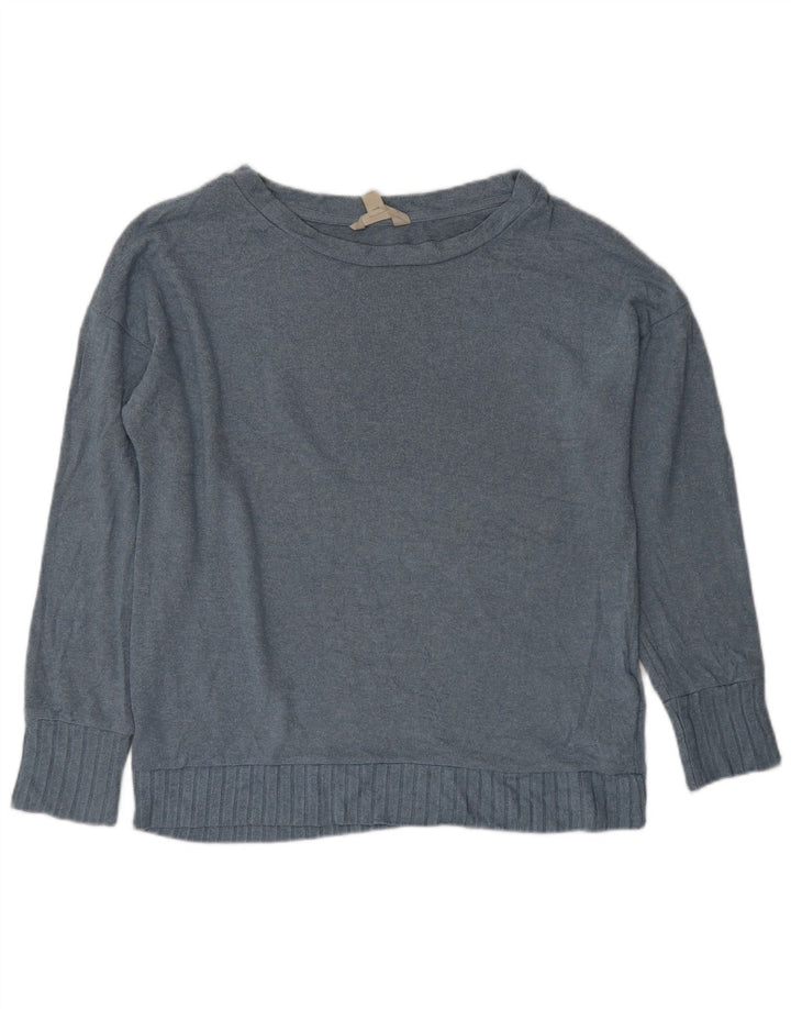 MARKS & SPENCER Pull surdimensionné à col bateau pour femme UK 10 Petit Bleu