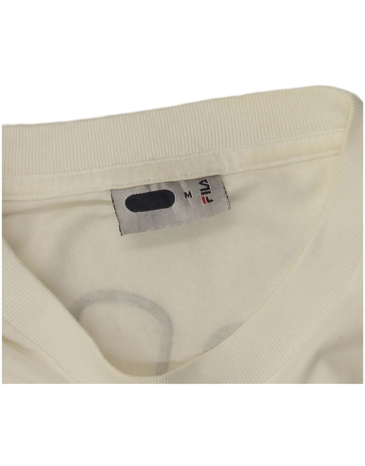 Fila T-Shirt Graphique Homme Blanc Moyen Coton