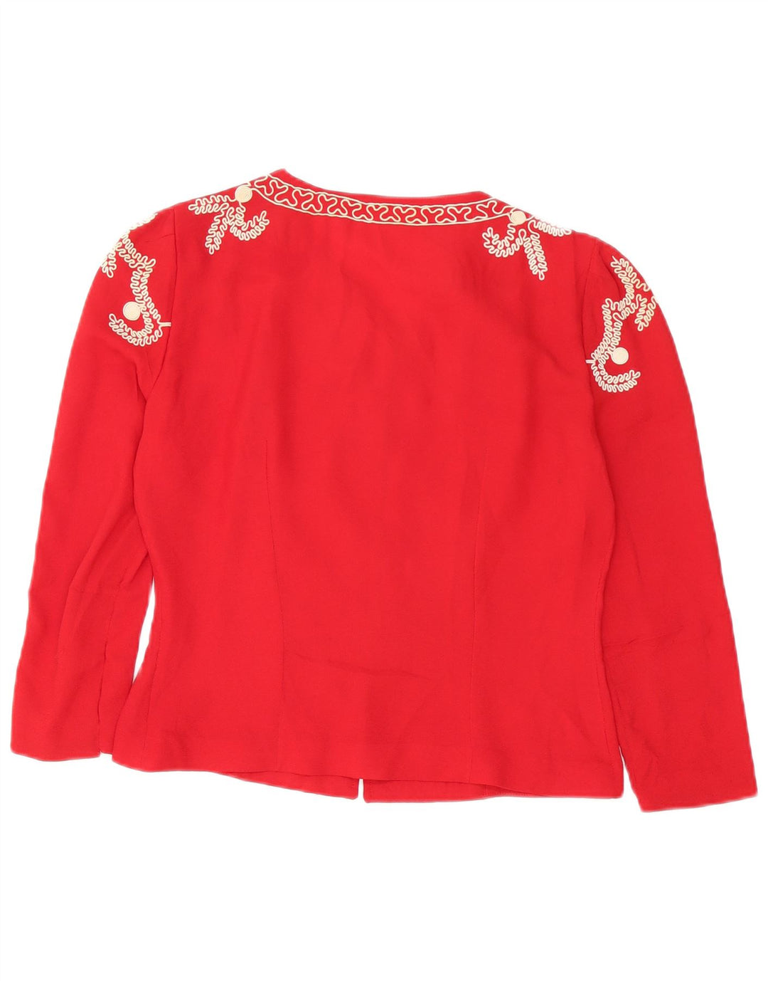 vintage Femme Cardigan Top UK 14 Moyen Rouge Floral