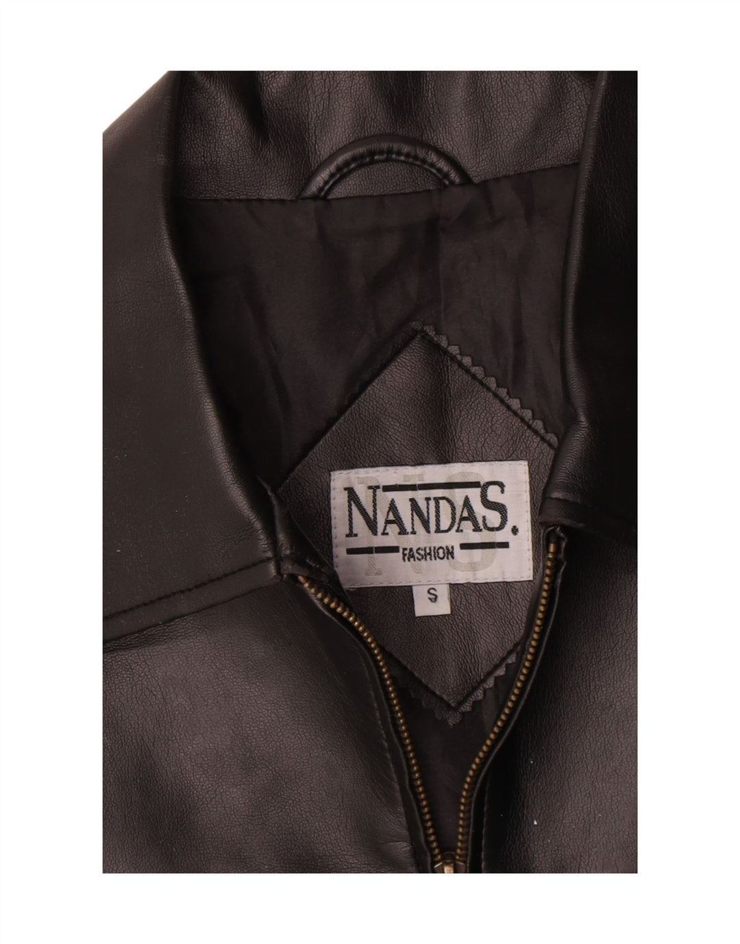 gilet en cuir femme vintage UK 10 Petit Noir
