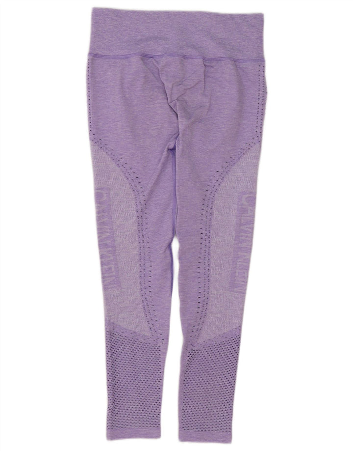 Calvin Klein Leggings graphiques pour femmes UK 12 Polyester moucheté violet moyen