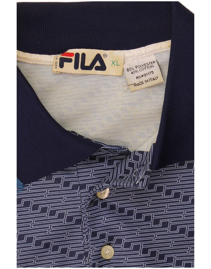 Fila Polo Homme XL Bleu Marine Rayé Polyester