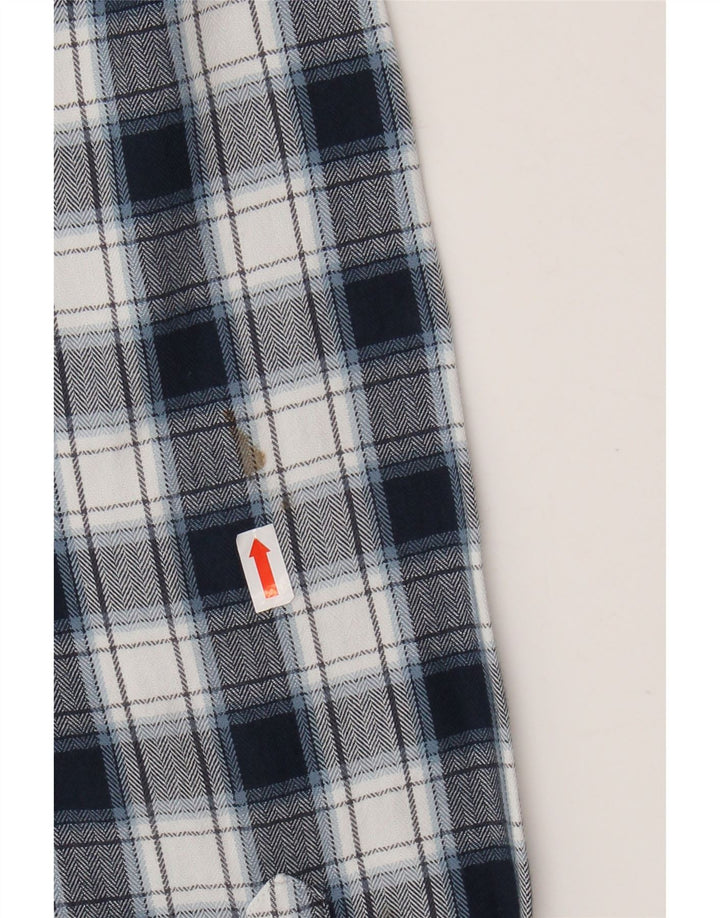 REISS Chemise en flanelle coupe classique XL bleu marine à carreaux en coton pour homme