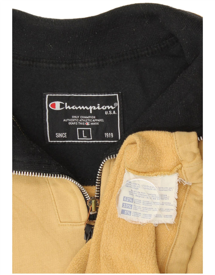 CHAMPION Sweat-shirt à col zippé pour hommes, grand coton beige