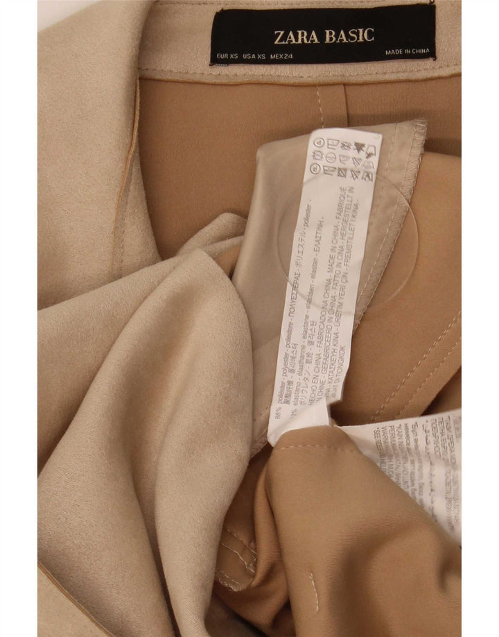 Zara Femme Trench Coat UK 6 XS Beige Polyester