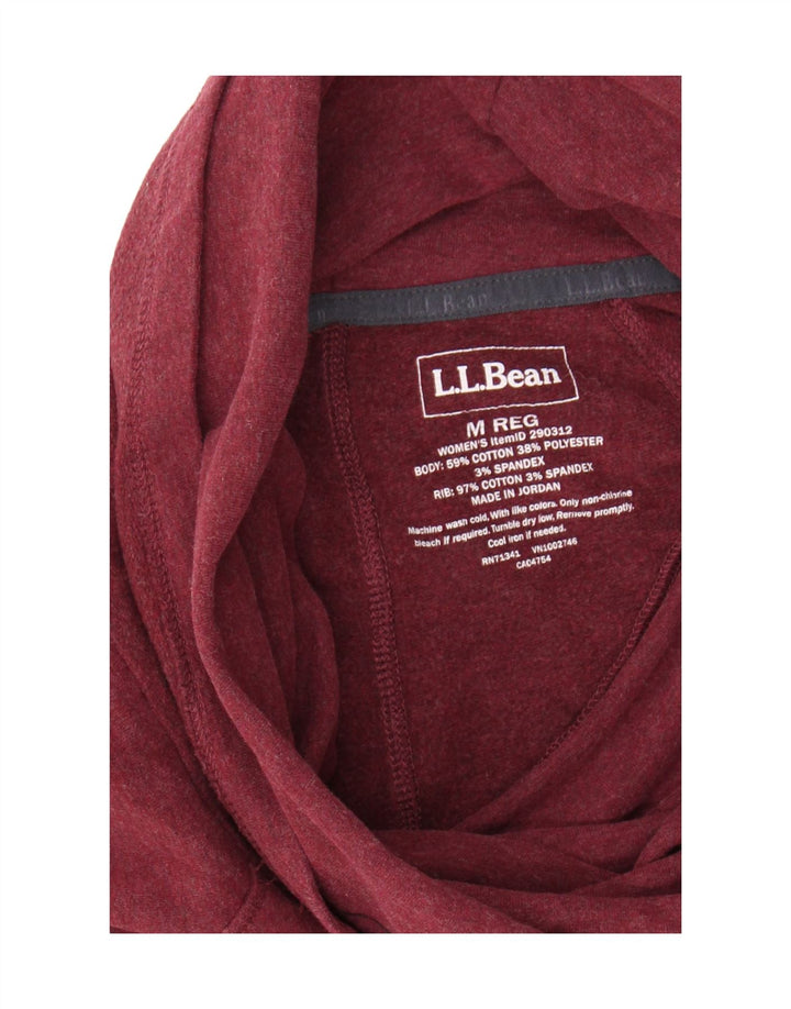 L.L.Bean Sweat-shirt à col roulé pour femme UK 14 en coton bordeaux moyen