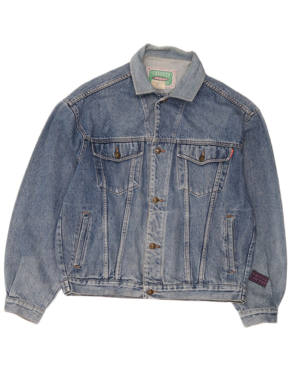 Casucci Veste en jean pour homme UK 40 Large Bleu Coton