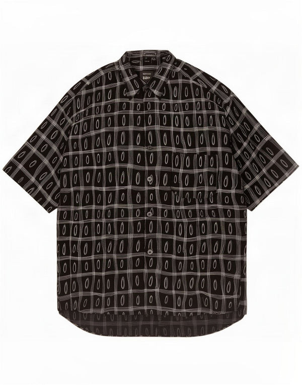 Tipo' S Chemise à manches courtes pour homme en viscose géométrique noir moyen