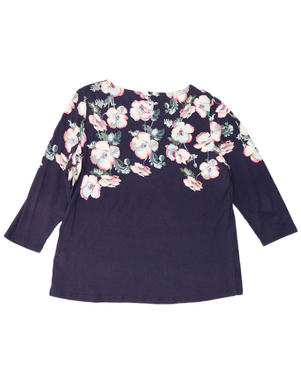 Joules Chemisier Top UK 18 XL Bleu Marine Floral Coton