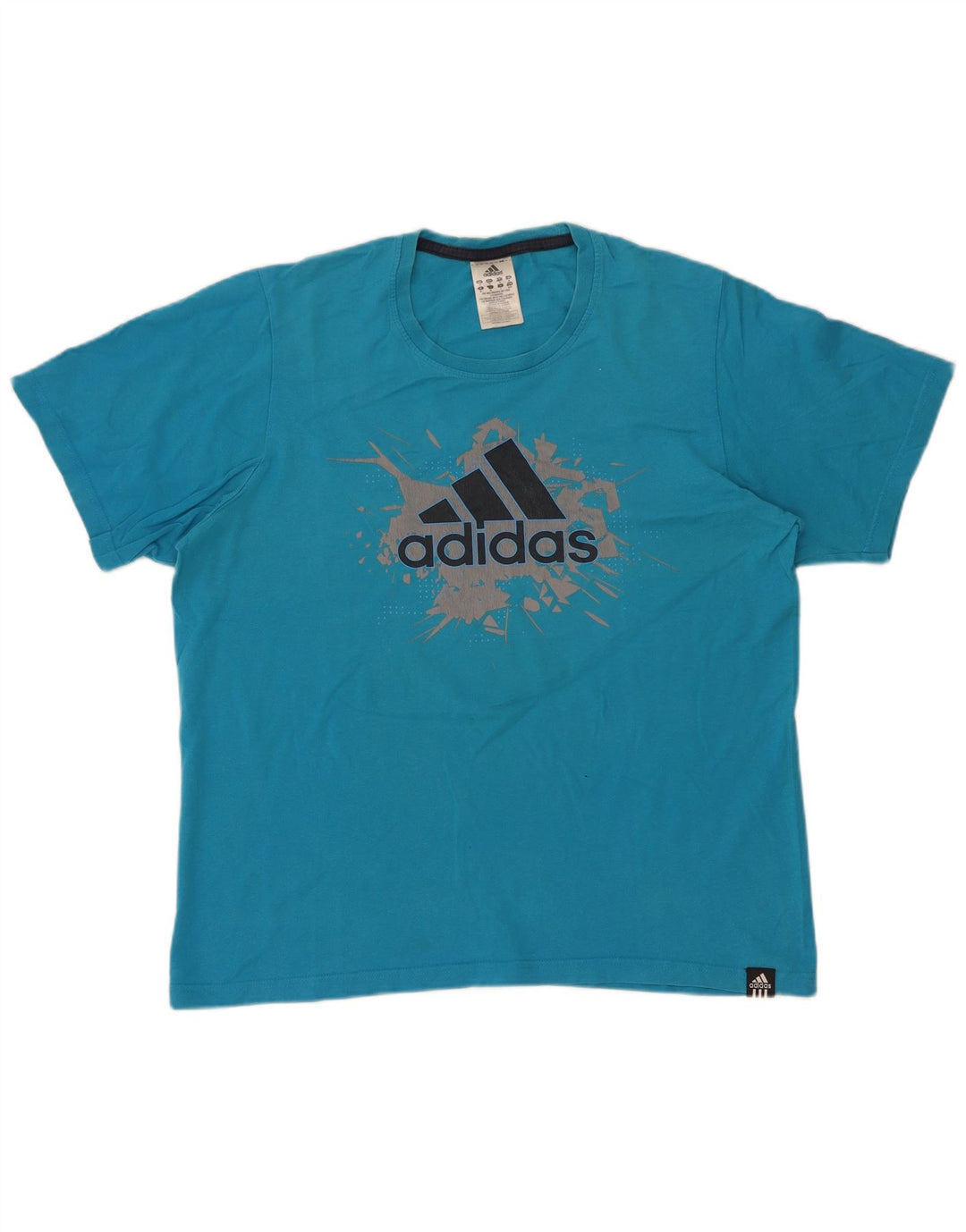 Adidas T-Shirt Graphique Homme Bleu Moyen Coton