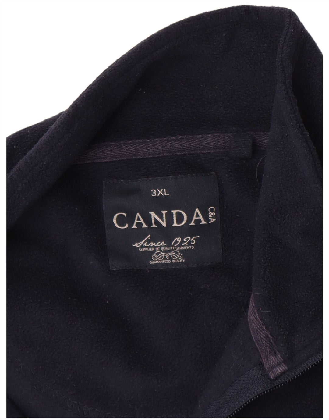 Canda Pull polaire à col zippé pour homme 3XL Bleu marine