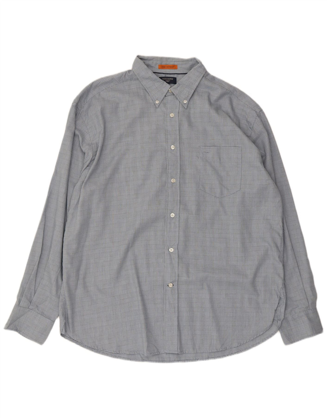 DOCKERS Chemise anti-taches pour homme XL en coton à carreaux bleu