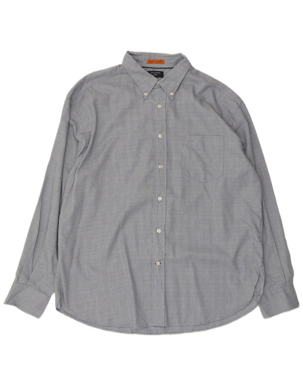 DOCKERS Chemise anti-taches pour homme XL en coton à carreaux bleu