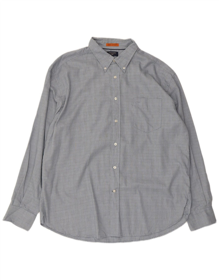 DOCKERS Chemise anti-taches pour homme XL en coton à carreaux bleu