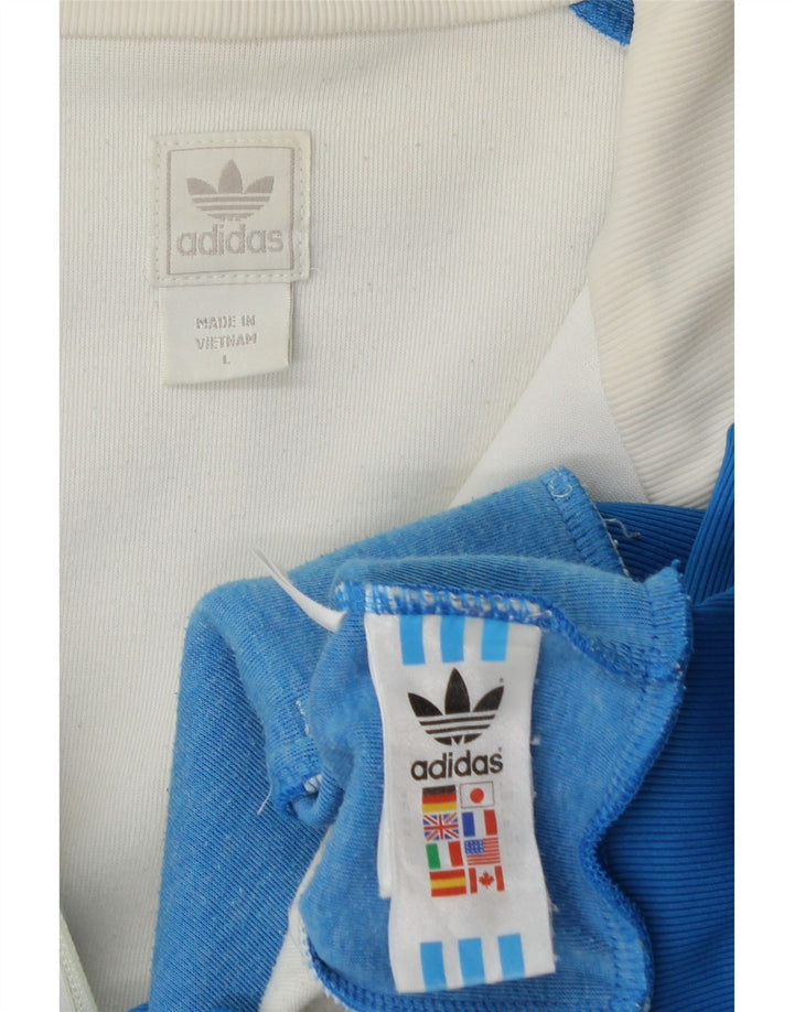 Adidas Veste de survêtement pour homme Large Blanc Colorblock Polyester