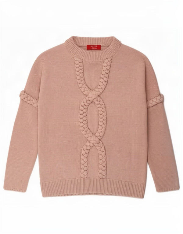 Guess Pull col roulé pour femme UK 4 XS Acrylique rose