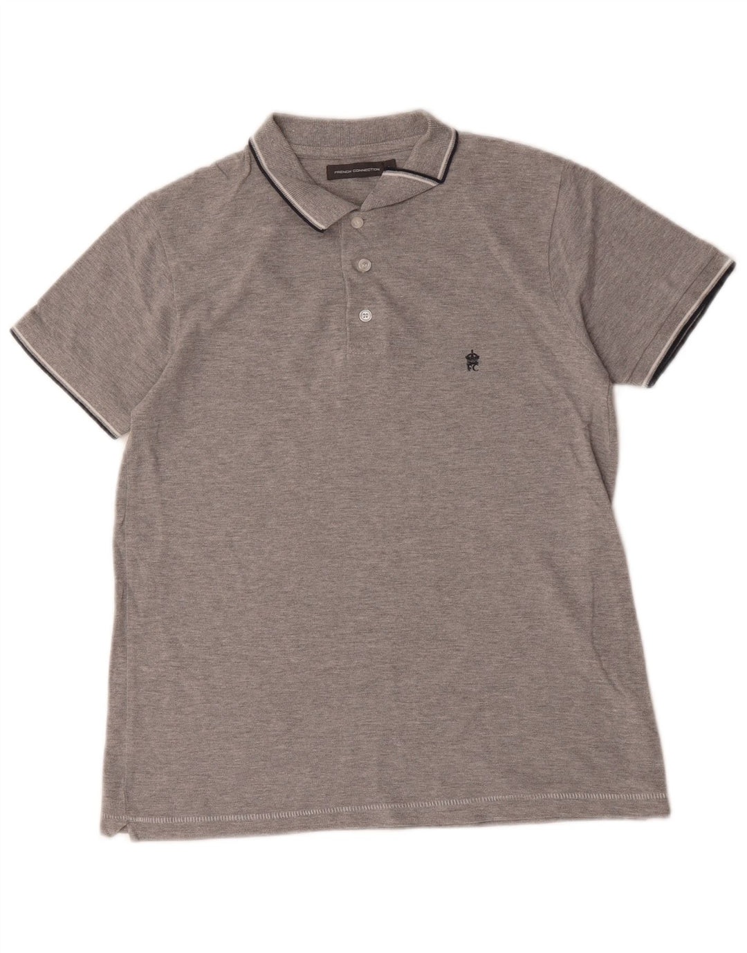 French Connection Polo Homme Petit Gris Coton