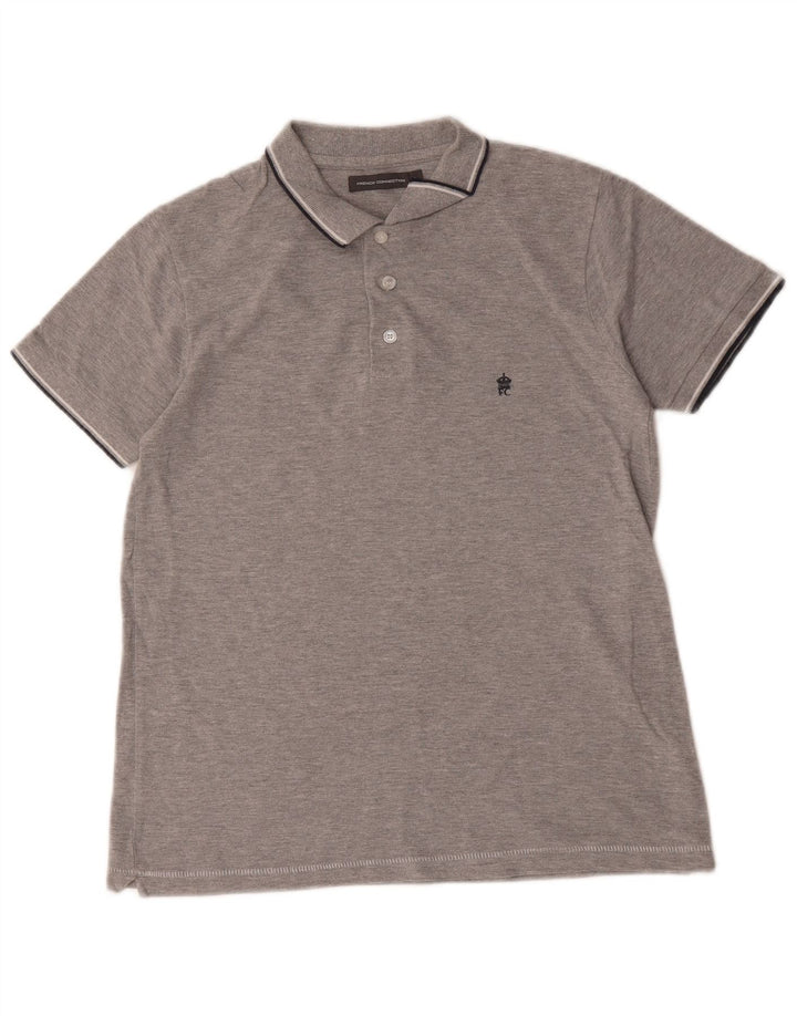 French Connection Polo Homme Petit Gris Coton