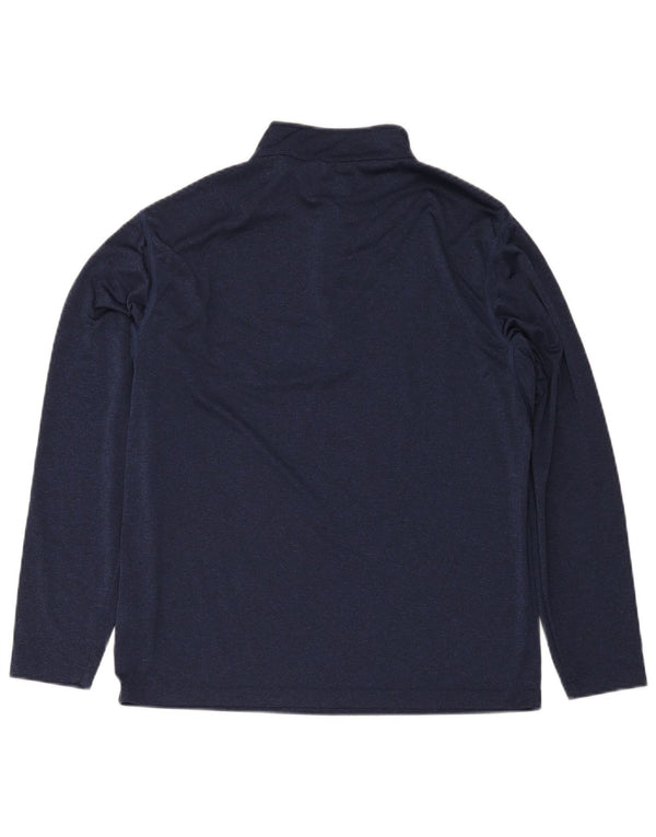 Calvin Klein Pull de golf à col zippé pour homme Bleu marine Taille L