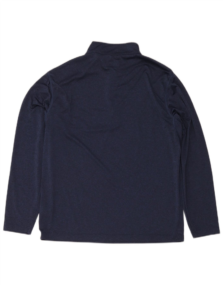 Calvin Klein Pull de golf à col zippé pour homme Bleu marine Taille L