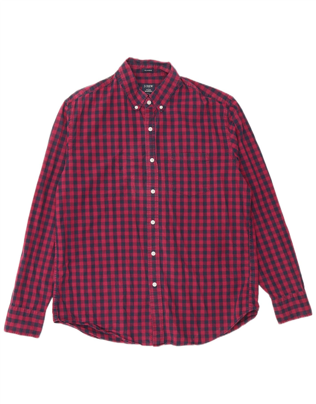 J. CREW Chemise coupe classique pour homme en coton vichy bleu marine