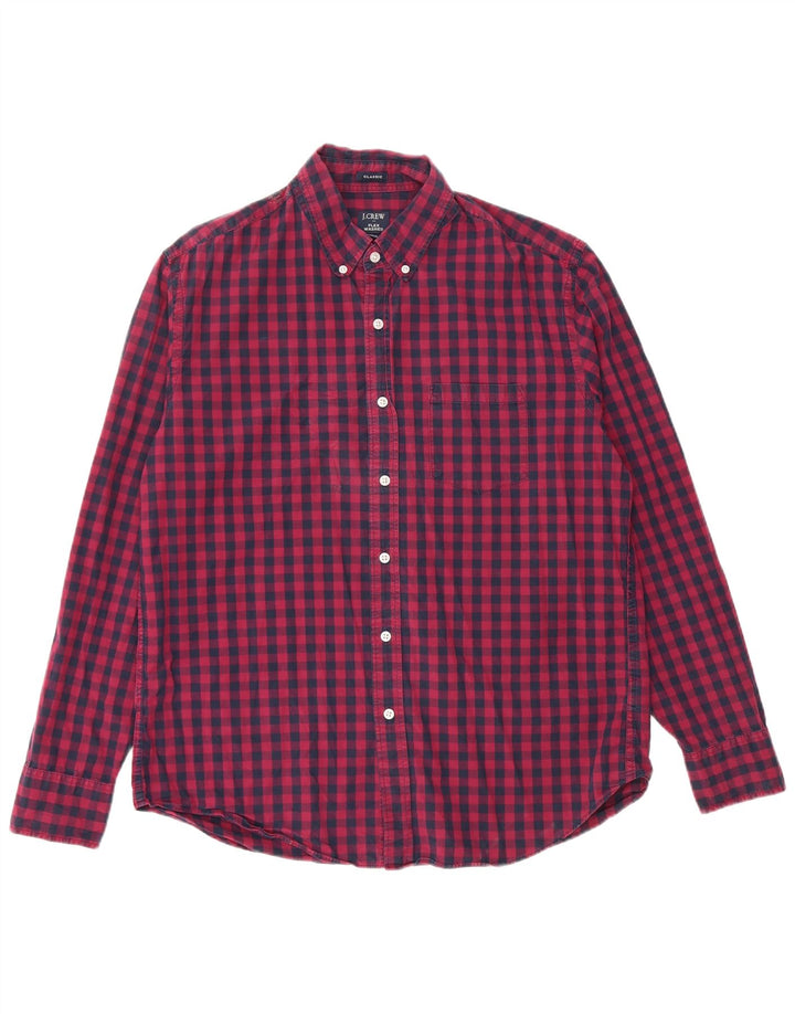 J. CREW Chemise coupe classique pour homme en coton vichy bleu marine