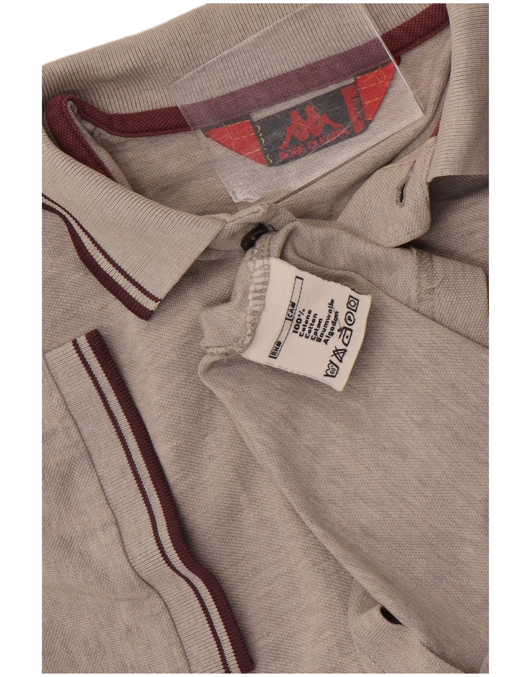 Kappa Polo Homme Petit Gris Moucheté Coton