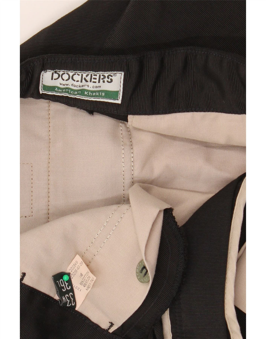 DOCKERS Pantalon Chino Droit Khakis Homme W33 L30 Noir Coton