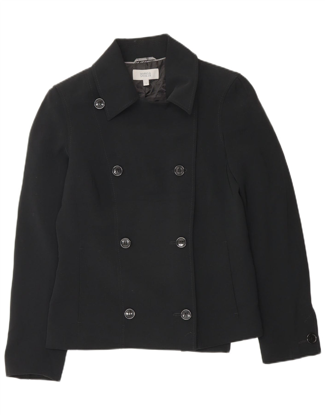 Marks & Spencer Veste blazer double boutonnage pour femme UK 10 Small Noir