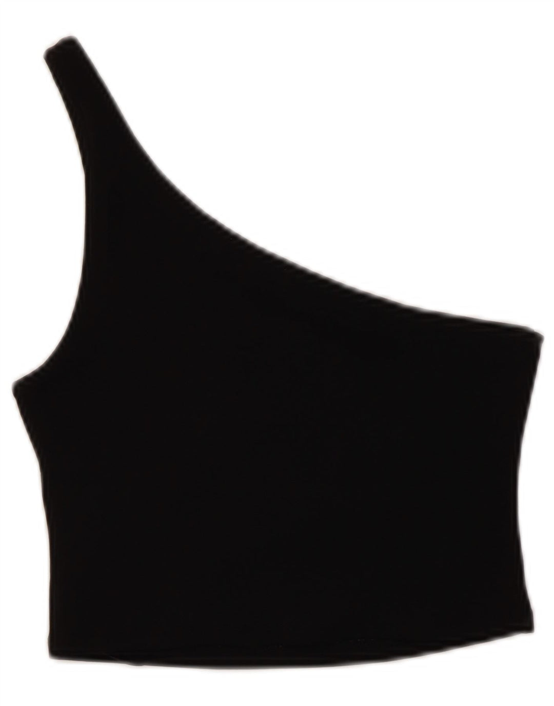Zara Femmes Crop One Épaule Top UK 8 Petit Noir Polyester