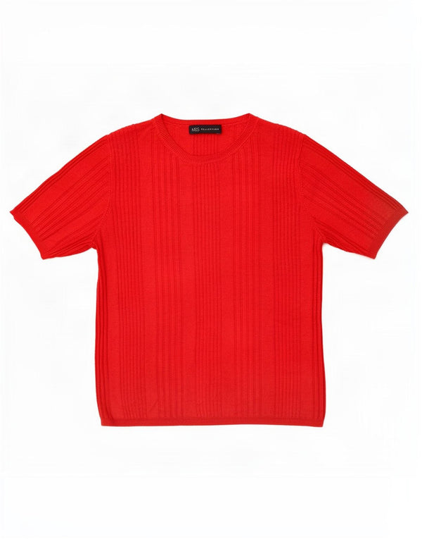 Marks & Spencer T-Shirt Femme UK 12 Medium Rouge Viscose