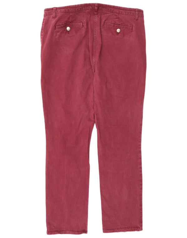 Marks & Spencer Pantalon Chino Per Una Femme UK 18 XL W36 L29 Bordeaux