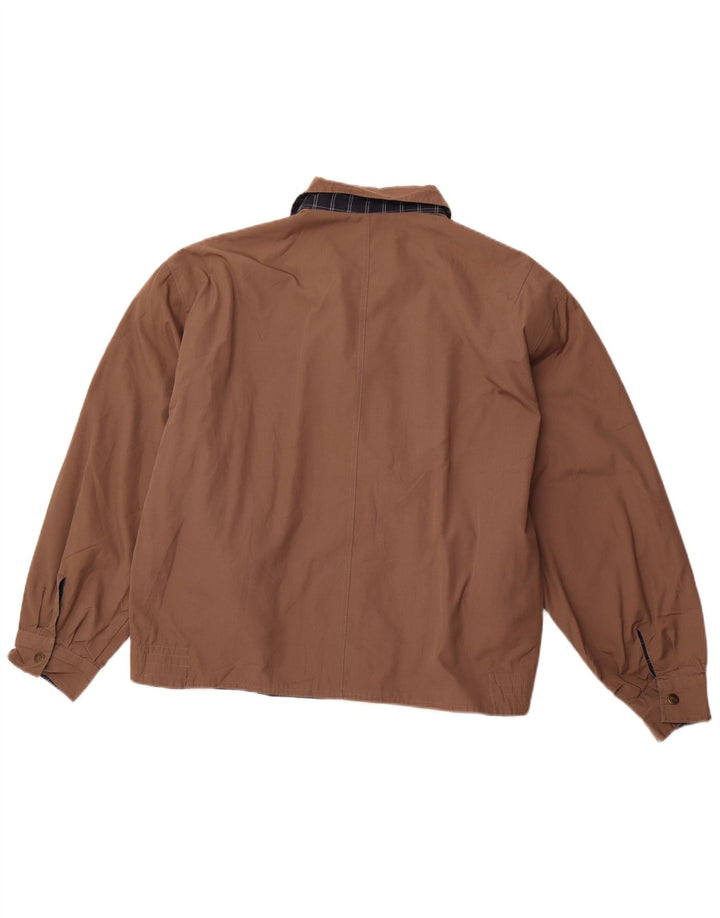 VINTAGE Veste réversible homme UK 40 Grand Marron Check Polyester