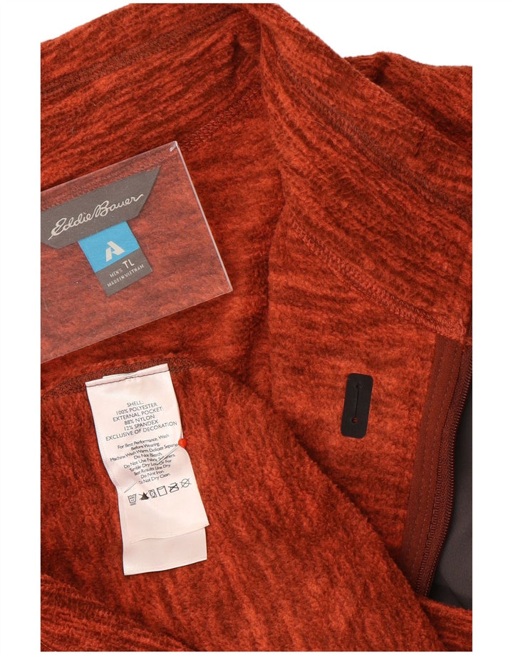 Eddie Bauer Pull polaire à col zippé pour homme Grand polyester moucheté orange