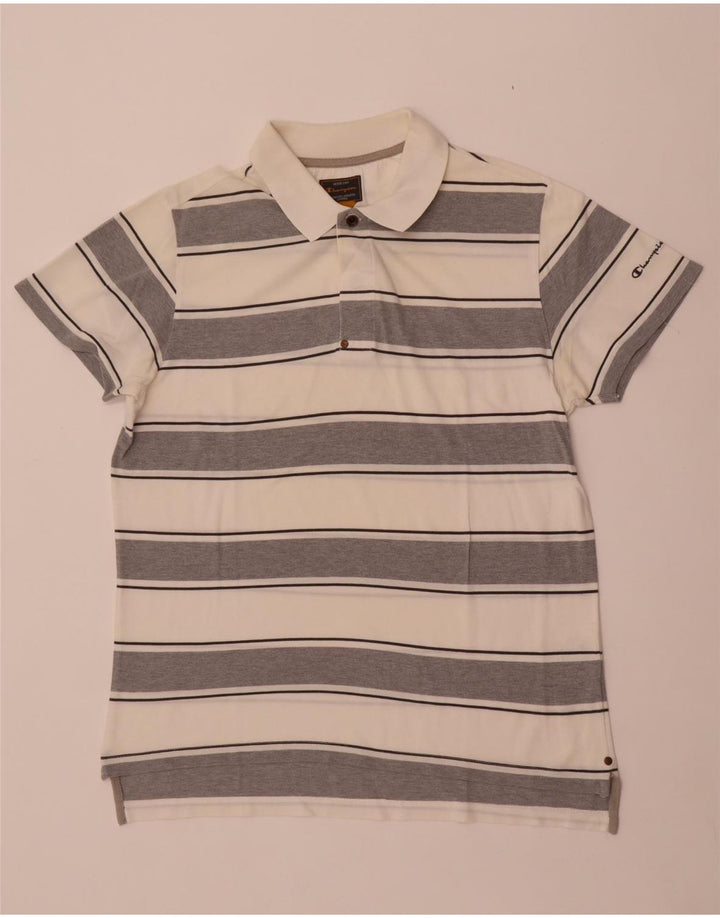 Champion Polo Homme XL Blanc Rayé Coton