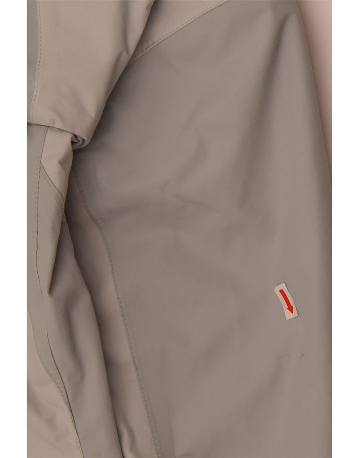 Jack Wolfskin Veste de pluie à capuche pour femme UK 12/14 Gris moyen Colourblock