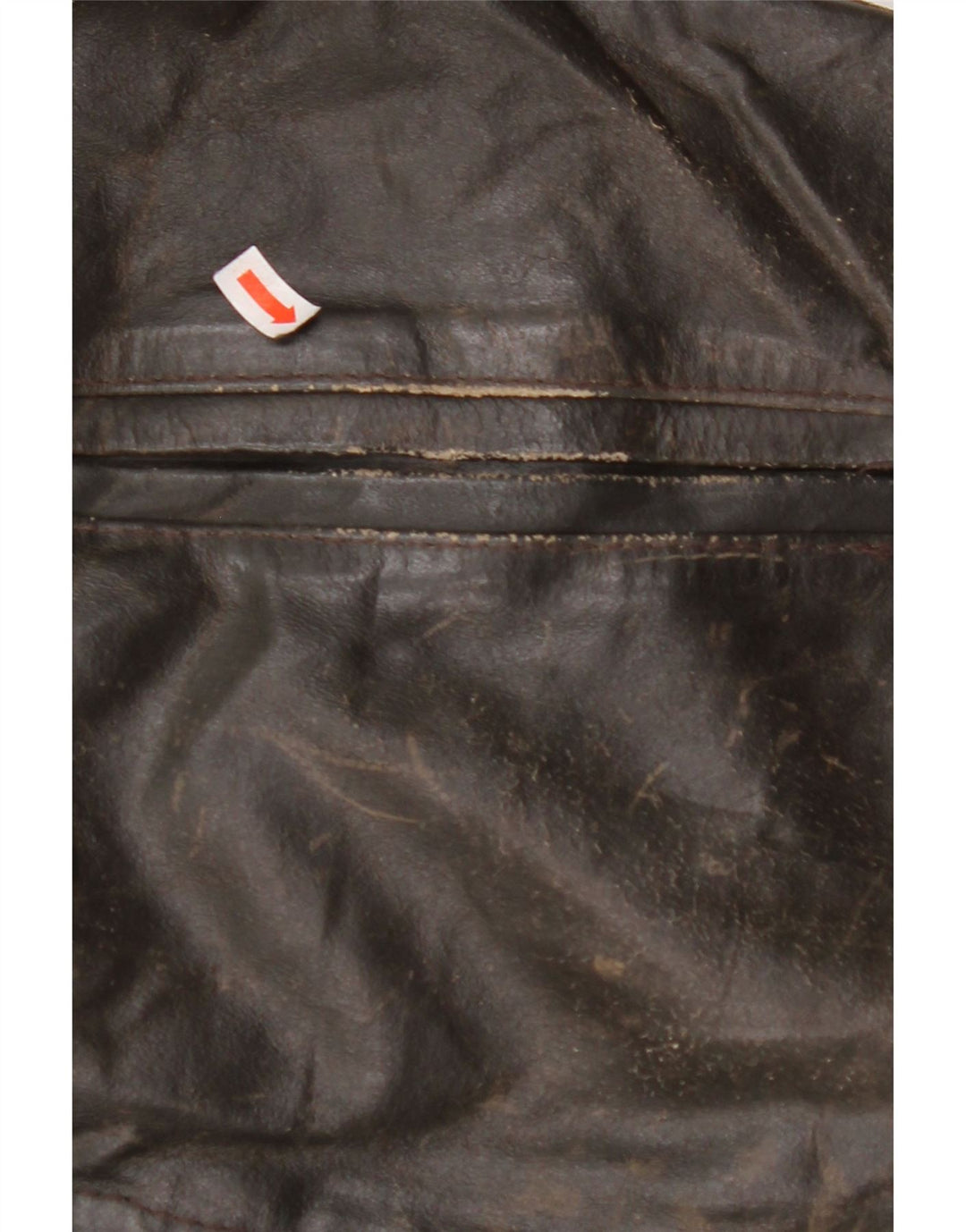 VINTAGE Veste en cuir à manches 3/4 femme UK 14 Cuir marron moyen