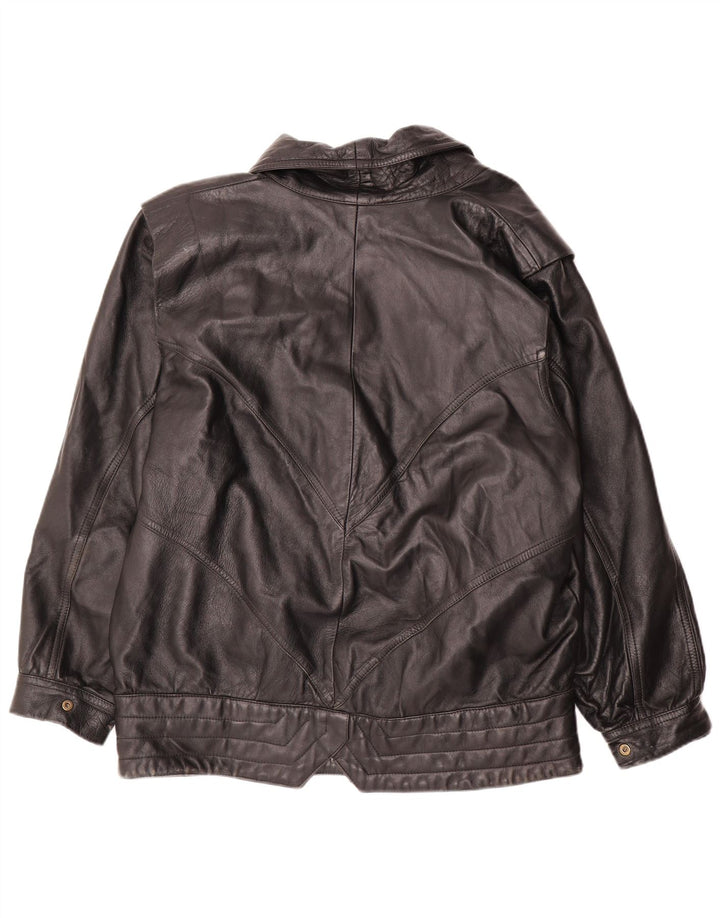 PELLETTERIA Veste en cuir femme UK 20 2XL Cuir noir